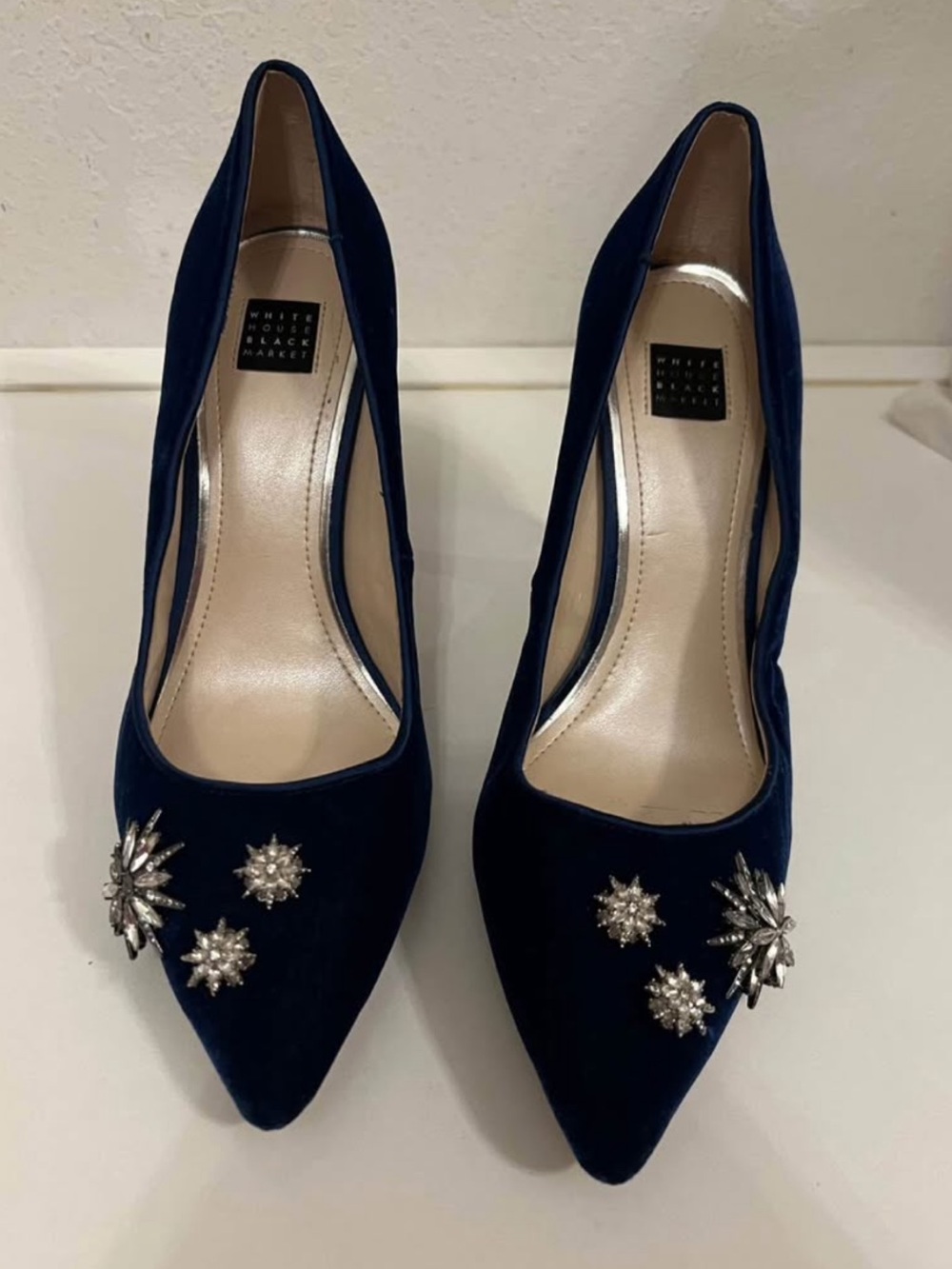 Bundle 👠 Micheal kors wedges Black suede Peep Toe Shoes & 👠WHBM blue Velvet Heel
